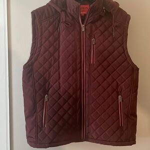 Pattern vest with pockets closures beautiful red color cheap elegant warm  soft